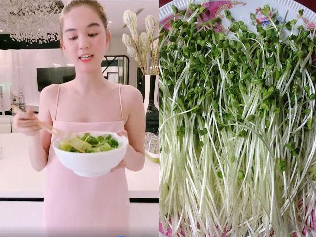 Ngọc Trinh gây choáng toàn tập với bí quyết dưỡng da trắng khoẻ nhờ... rau mầm !