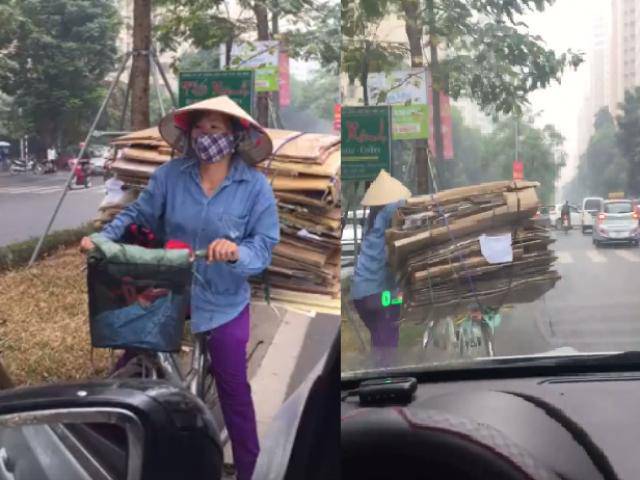 Clip: Chị gom ve chai đi ngược chiều, bị yêu cầu quay đầu, nhiều người xem vừa giận vừa thương