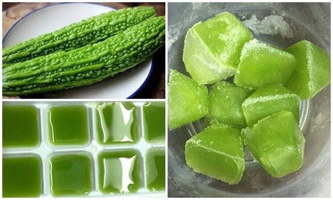 Xay mướp đắng rồi ép lấy làm đá viên, thần dược nâng tông da-trị mụn siêu cấp - 1
