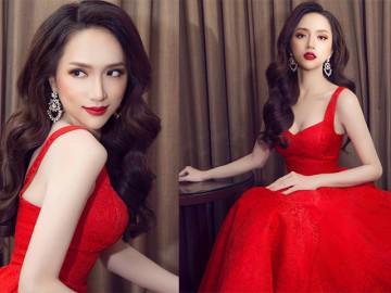 Cứ mỗi lần diện váy đỏ là Hoa hậu Hương Giang khiến fans đứng ngồi không yên