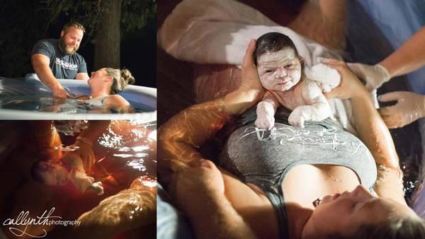Ca sinh êm ái của bà mẹ vừa đẻ con vừa ngắm hoàng hôn ngay trong vườn nhà - 6