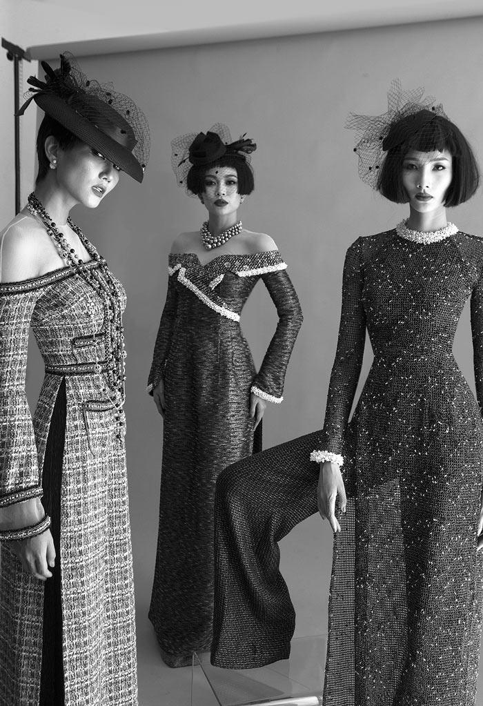 Hamp;#39; Hen Niê, Hoàng Thuỳ và Mâu Thuỷ đồng loạt để tóc ngắn diện áo dài tuyệt đẹp - 2