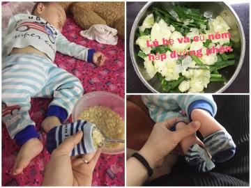 Uống nước lá hẹ, đắp chân bằng hành tăm, mẹ Thái Nguyên trị ho hiệu quả cho con 8 tháng