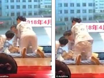 Động tác cấp cứu "bá đạo" của nữ y tá Trung Quốc gây xôn xao dân mạng thế giới