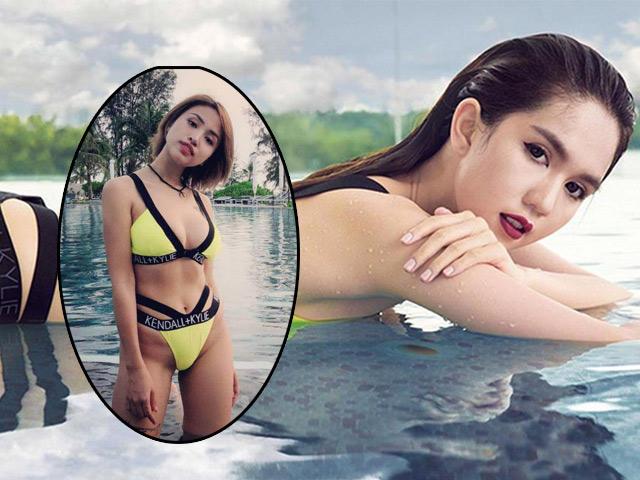 Thì ra bộ bikini khiến Vân Hugo bị chê kém sang đã từng được Ngọc Trinh diện