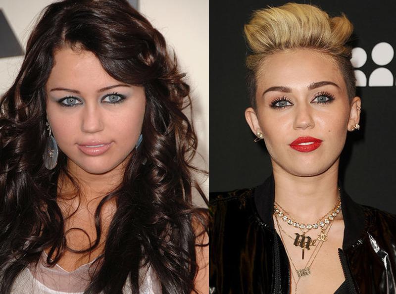 Miley Cyrus cũng từng có thời trang điểm "hại" sắc đáng tiếc.
