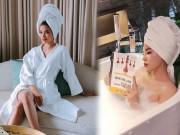 Thời trang - Phạm Hương, Kỳ Duyên hóa quý cô sang chảnh với thời trang... khăn tắm
