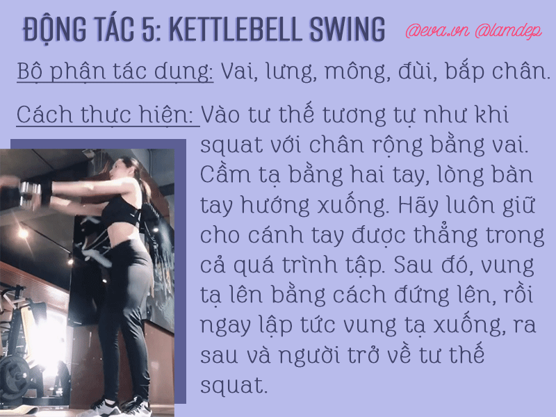 Động tác 5: Kettlebell Swing
