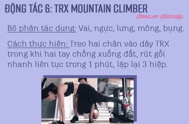Động tác 6: TRX Mountain Climber
