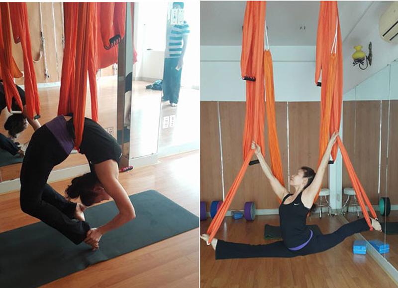 Các tư thế yoga mà cô tập đều cần rất chăm chỉ tập luyện mới có thể thực hiện.
