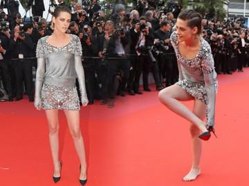 Không ai như Kristen Stewart, vô tư cởi giày đi chân đất trên thảm đỏ Cannes