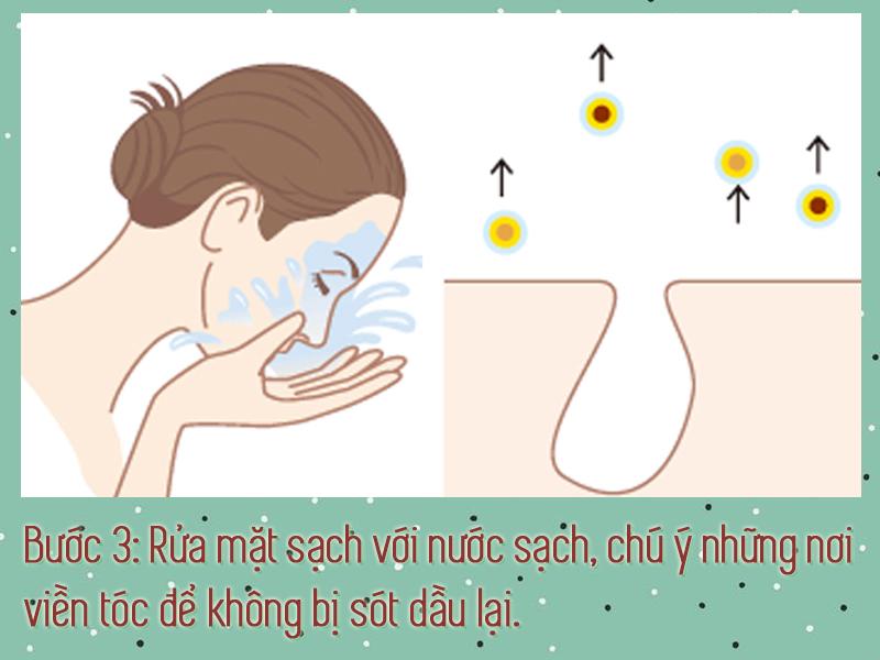 Khi cảm thấy da mặt không còn dầu, bạn hãy rửa lại mặt với sữa rửa mặt!
