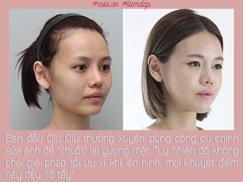 Ngày bé Qiu Qiu đã cảm thấy không thích gương mặt to bạnh với đường hàm thô cứng của mình.
