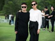 Thời trang - Ngọc nữ Tăng Thanh Hà diện váy nửa trắng nửa đen ấn tượng đến show Đỗ Mạnh Cường