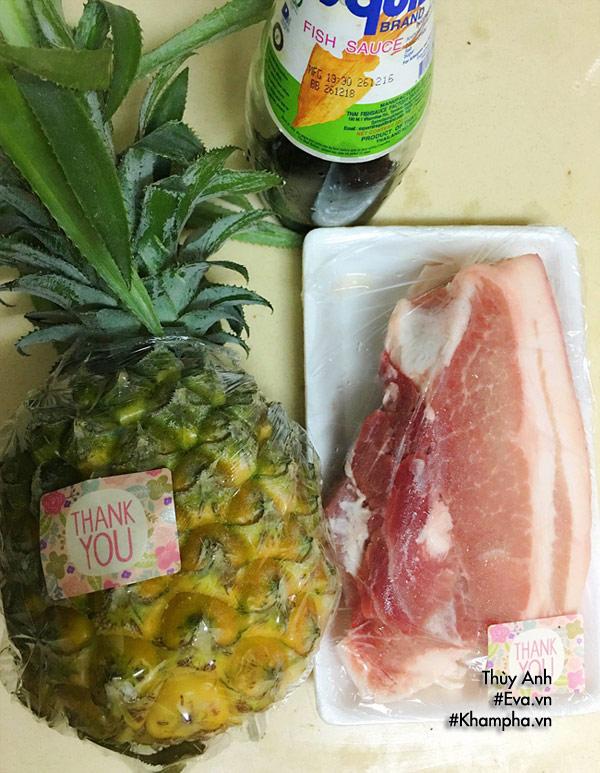 Thịt ba chỉ rang cháy cạnh rim dứa đậm đà, đưa cơm - 1