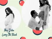 Bà bầu - Thúy Diễm diện đồ gợi cảm, khoe bụng bầu bên ông xã Lương Thế Thành trước ngày sinh