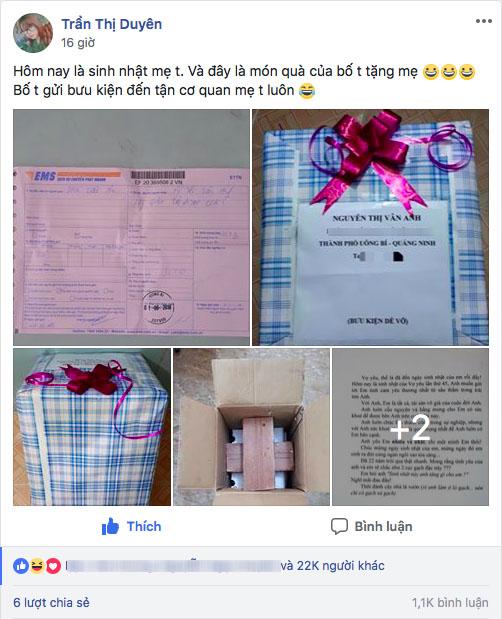Tặng sinh nhật vợ 2 viên gạch, ông chồng vẫn khiến chị em ghen tỵ vì câu chuyện phía sau - 1