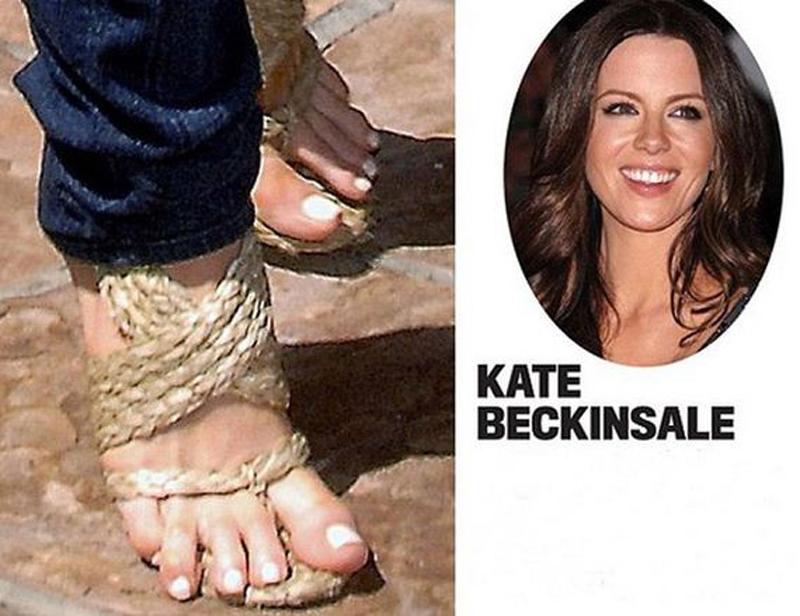 Kate Beckinsale ngại ngùng khi bị phát hiện ra đôi chân xấu đến giật mình.

