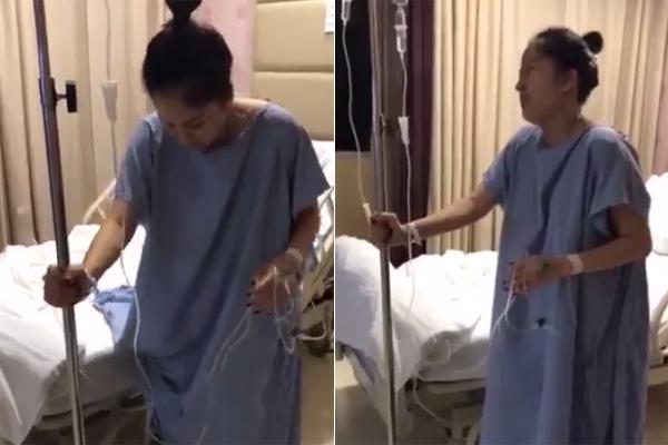 Khánh Thi nhăn nhó, rơi nước mắt tập đi sau ca đẻ mổ cấp cứu sớm 1,5 tháng - 2