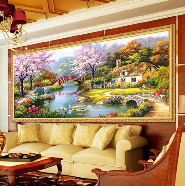 Treo tranh thêu chữ thập phong cảnh thế nào để sang nhà mà lại hóa giải được phong thủy xấu? - 5