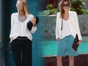 Hết quần dài giờ chị em lại lôi quần đùi của bố để mặc