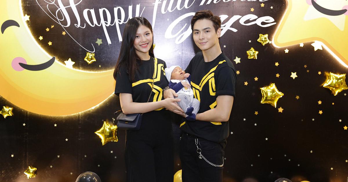 Vợ chồng Chúng Huyền Thanh - Jay Quân mặc đồ đôi mừng đầy tháng con trai - 3