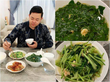 Kiếm tiền khủng mua nhà lầu, xe hơi nhưng Quang Lê ăn cơm đạm bạc toàn rau thế này!