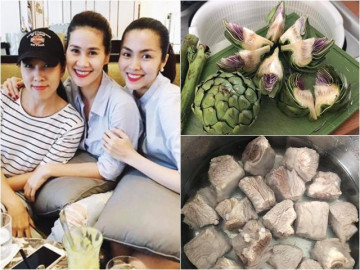 Vợ Phạm Anh Khoa làm món lạ miệng cho con, Thân Thúy Hà vào khen liền được hưởng ké