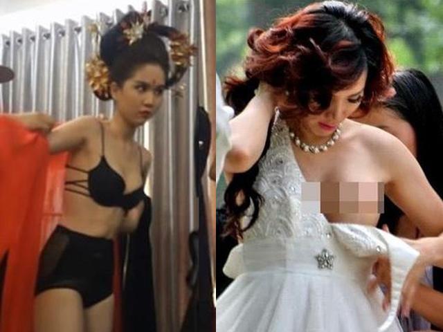 Ngọc Trinh, Angela Phương Trinh bất ngờ lộ ngực, body ở phía sau hậu trường