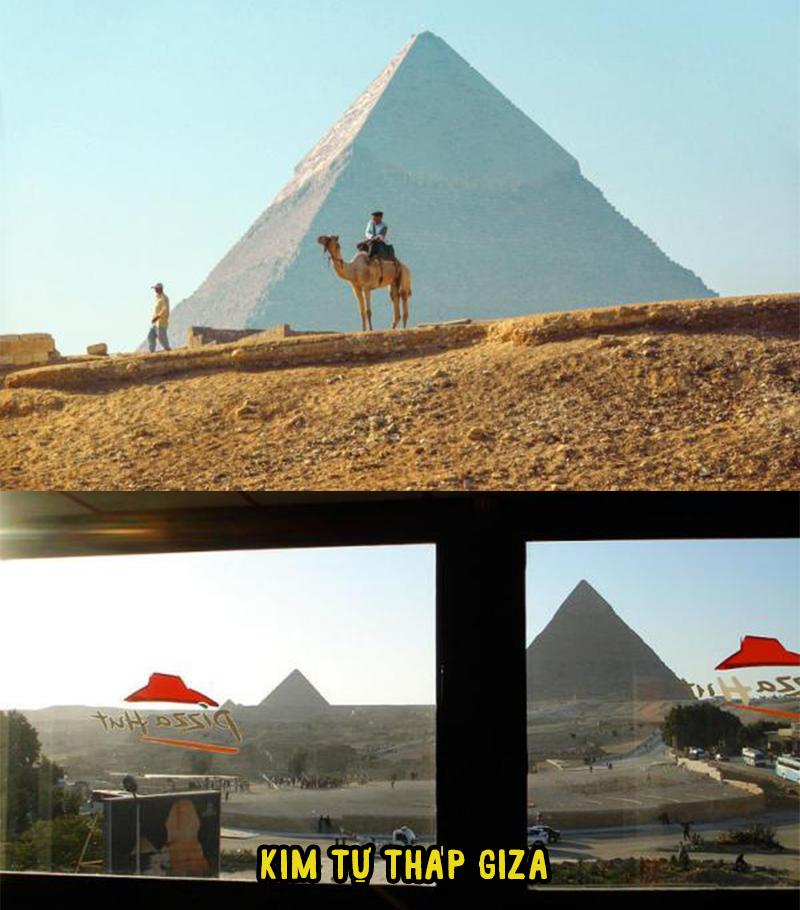 Kim tự tháp Giza bí ẩn giữa sa mạc rộng lớn thực ra lại nằm ngay ở ngoại ô Cairo - thủ đô của Ai Cập.
