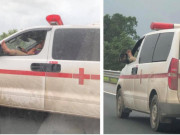 Clip Eva - Tài xế xe cứu thương vừa gác chân lên cửa vừa lái xe rồi nghe điện thoại gây tranh cãi