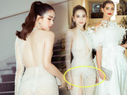 Thời trang - Diện váy xuyên thấu xẻ quá cao, Ngọc Trinh để lộ nội y ngay trên thảm đỏ quốc tế