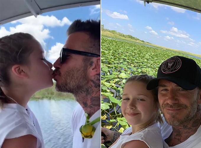 Nhiều lần nhận gạch đá, David Beckham vẫn làm hành động đặc biệt với con gái lớn phổng phao - 1