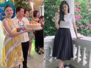 Bà bầu - Vừa sinh quý tử cho đại gia đất Bắc, Á hậu Thanh Tú gây choáng với vóc dáng thon gọn