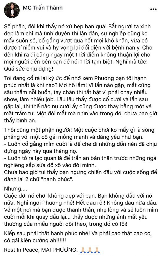 Sao Việt 24h: Clip Trấn Thành dành cho Mai Phương làm Ốc Thanh Vân khóc giàn giụa - 2