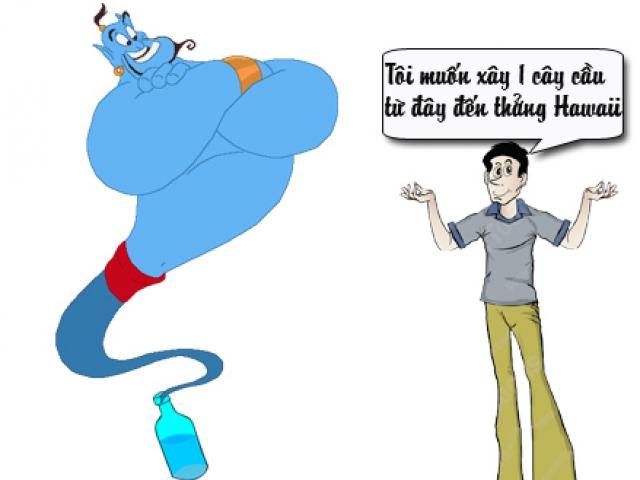 Truyện cười hay: Thần đèn cũng phải bó tay trước phụ nữ 