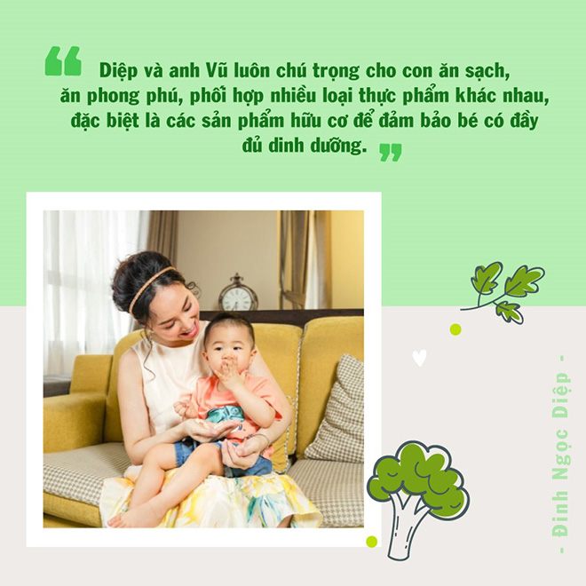 dinh ngoc diep: "anh victor vu cham con rat ky, luon tu minh lua chon san pham organic cho con" - 2