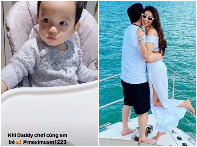Hoa hậu Phạm Hương lần đầu đăng video con trai cực thích thú khi chơi cùng ba