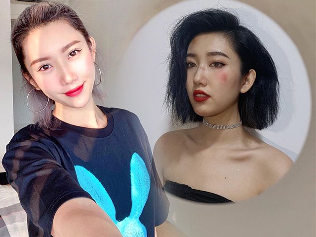 Lạ lẫm trước khuôn mặt lấm lem của Thuý Ngân khi bắt trend chụp ảnh trong ly