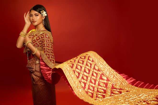 Diễn viên Ly Na Trang diện trang phục dân tộc mạ vàng đón Tết cổ truyền Khmer - 7