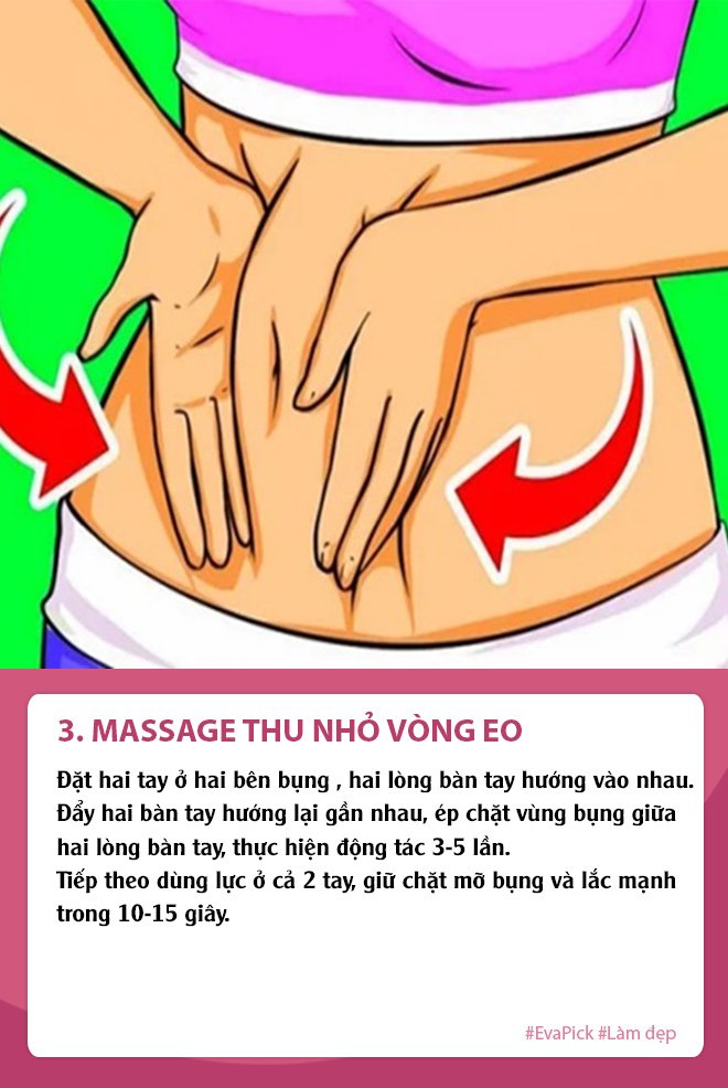 cham massage theo 6 dong tac nay, mo cu the tieu bien, bung phang ly khong can den phong tap - 4