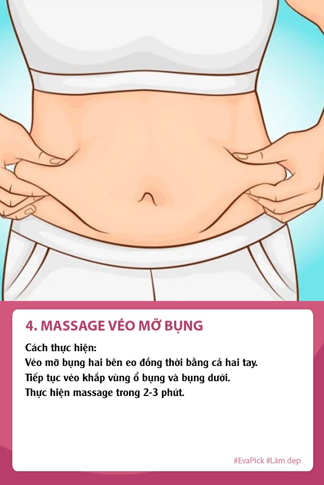 cham massage theo 6 dong tac nay, mo cu the tieu bien, bung phang ly khong can den phong tap - 5