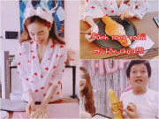 Bếp Eva - Nhã Phương lóng ngóng làm bánh tặng chồng, hình dạng chiếc bánh làm ai cũng phì cười