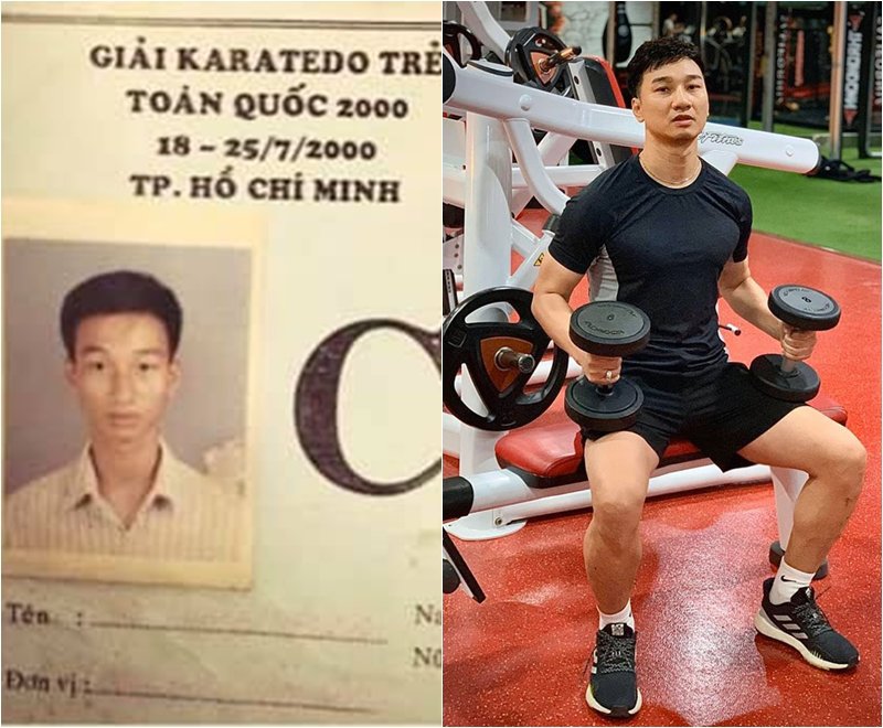 Bên cạnh đó, Thành Trung cũng tiết lộ bức ảnh thẻ khi đi thi karatedo: "Tròn 20 năm, với thành tích toàn quốc đầu tiên, đó là chiếc huy chương đồng hạng cân 55kg giải Vô địch Karate-do trẻ toàn quốc. Năm đó mình 17 tuổi 6 tháng".
