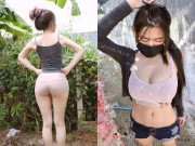 Tin tức - Diện đồ hở toang hoác đi làm vườn, cô gái để lộ vòng một và vòng ba cực "khủng"