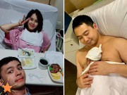 Bà bầu - Vợ vừa sinh, ông xã Lan Khuê, Tú Vi đã vấp tranh cãi vì bức ảnh trong phòng phụ sản