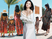 Thời trang - Ra đường mặc trễ nải chứ về nhà, Phạm Quỳnh Anh chăm diện đầm suông theo kiểu "mẹ nào con nấy"