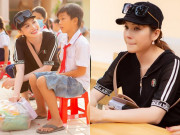 Sao Việt - Lily Chen rơi nước mắt nhớ lại tuổi thơ bất hạnh khi trao quà cho học sinh nghèo