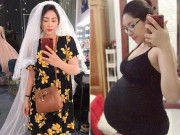 Bà bầu - Mang bầu đôi, Hoa hậu Đặng Thu Thảo mới 6 tháng bụng đã "vượt mặt", rạn như dưa lưới