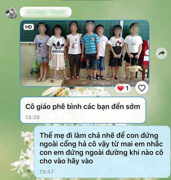 be lop 1 di hoc som bi phe binh, dung ngoai cong 15 phut giua troi nang - 3